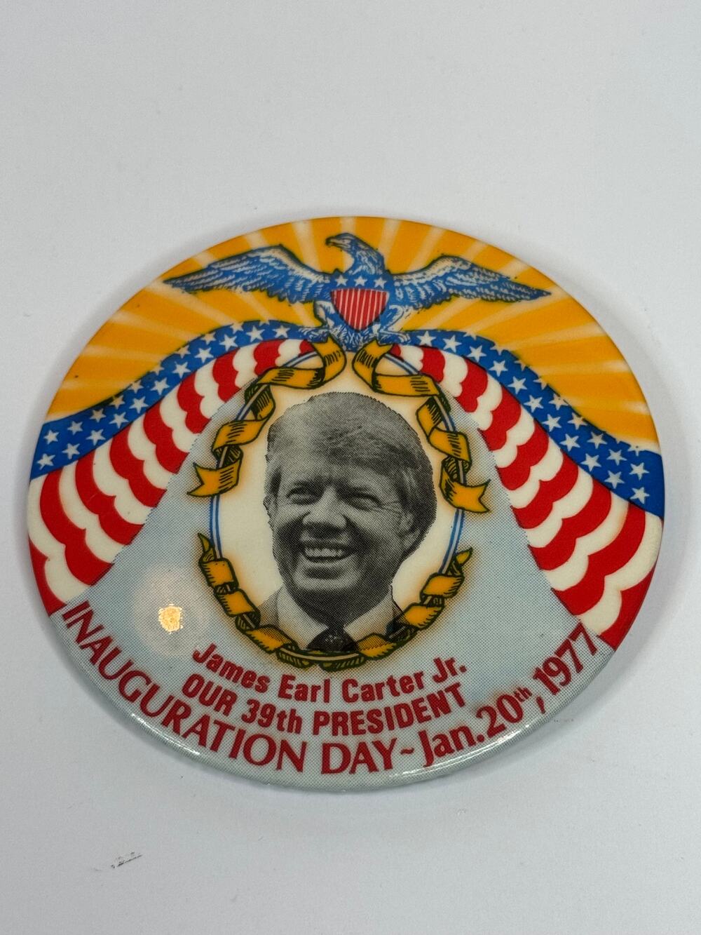 Inauguration Day 1/20/77 39th US President James Earl Carter, Jr. Pin 3.5"D